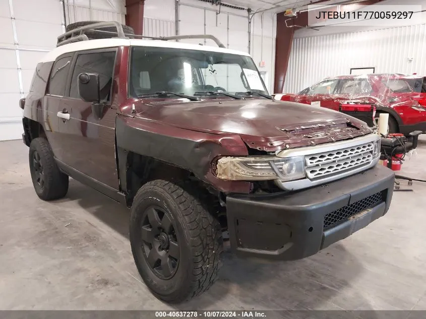 2007 Toyota Fj Cruiser VIN: JTEBU11F770059297 Lot: 40537278