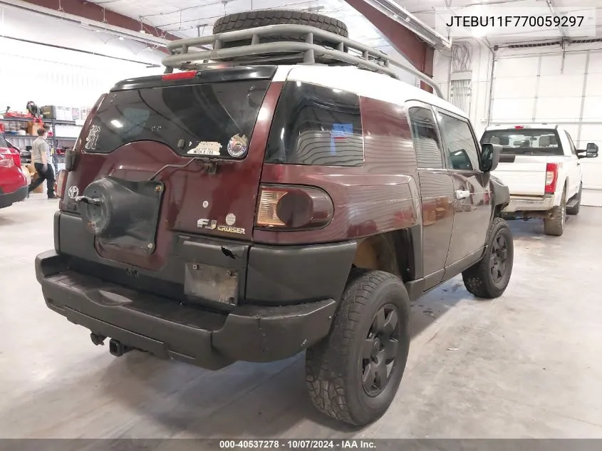 2007 Toyota Fj Cruiser VIN: JTEBU11F770059297 Lot: 40537278