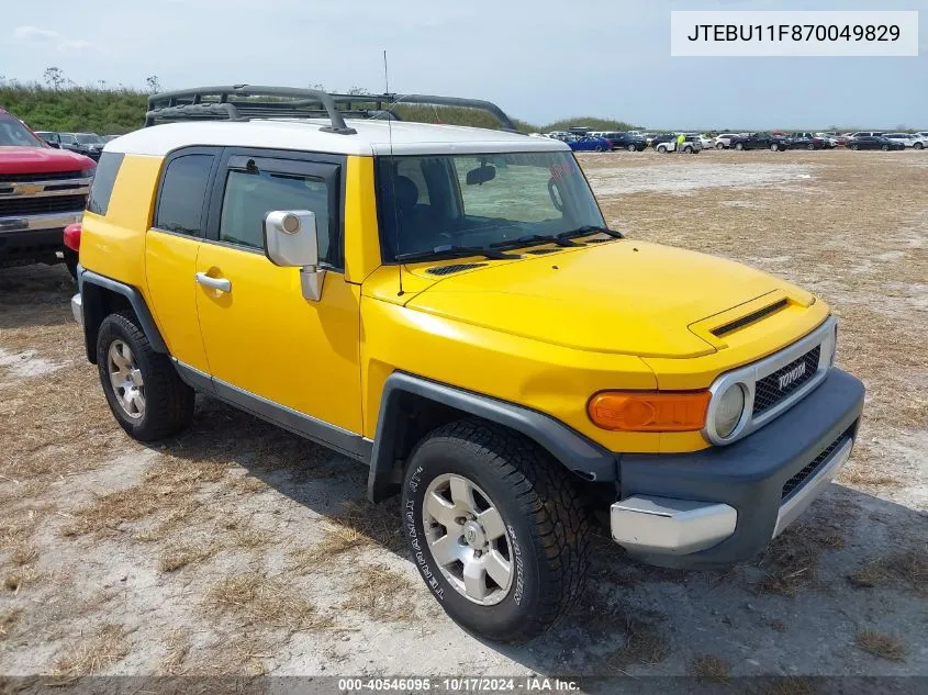 2007 Toyota Fj Cruiser VIN: JTEBU11F870049829 Lot: 40546095