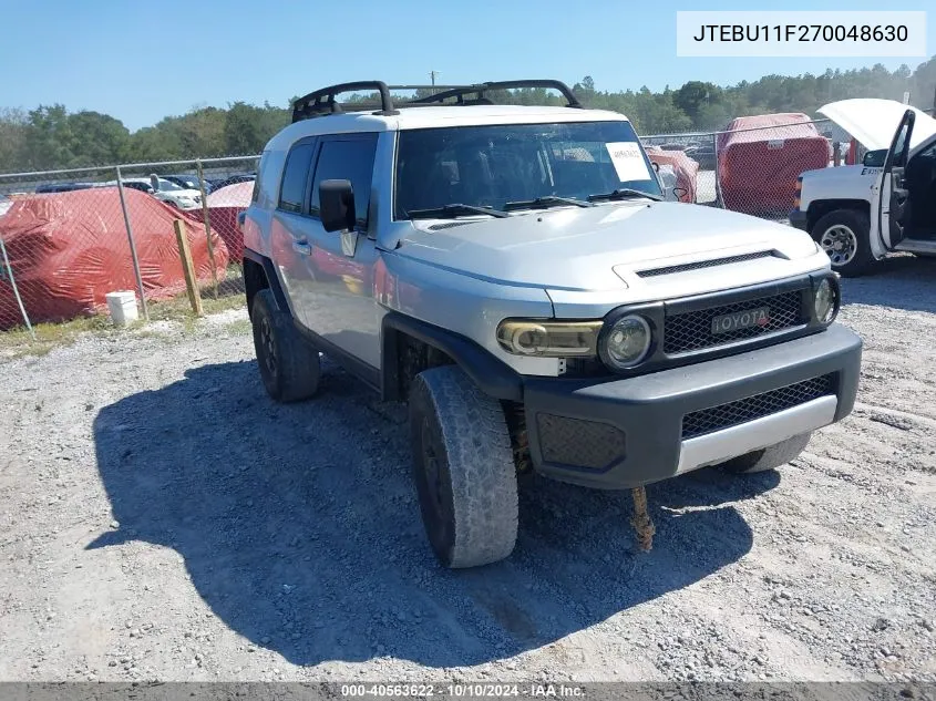 2007 Toyota Fj Cruiser VIN: JTEBU11F270048630 Lot: 40563622