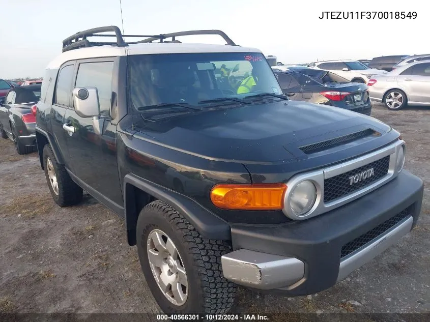 2007 Toyota Fj Cruiser VIN: JTEZU11F370018549 Lot: 40566301