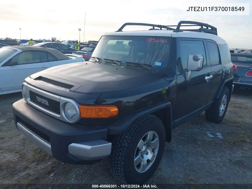 2007 Toyota Fj Cruiser VIN: JTEZU11F370018549 Lot: 40566301