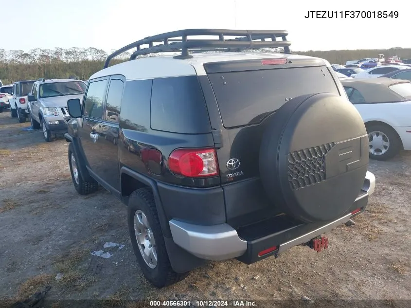 2007 Toyota Fj Cruiser VIN: JTEZU11F370018549 Lot: 40566301