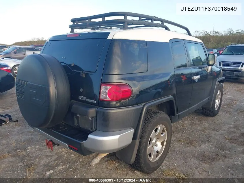 2007 Toyota Fj Cruiser VIN: JTEZU11F370018549 Lot: 40566301