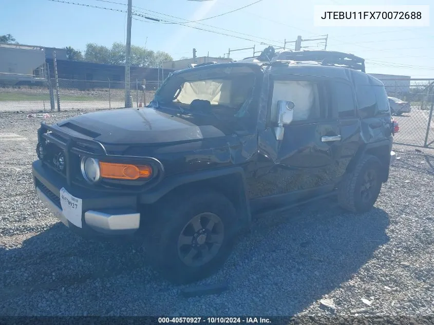 2007 Toyota Fj Cruiser VIN: JTEBU11FX70072688 Lot: 40570927