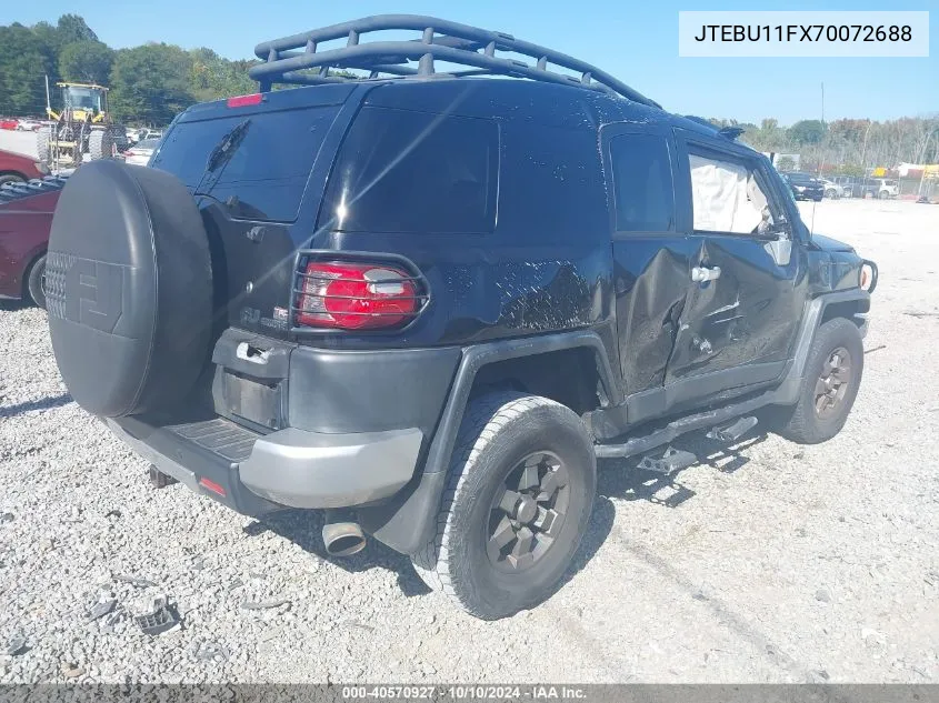 2007 Toyota Fj Cruiser VIN: JTEBU11FX70072688 Lot: 40570927