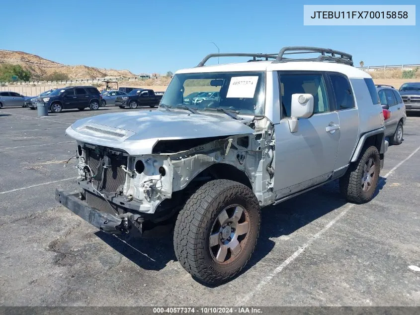 2007 Toyota Fj Cruiser VIN: JTEBU11FX70015858 Lot: 40577374