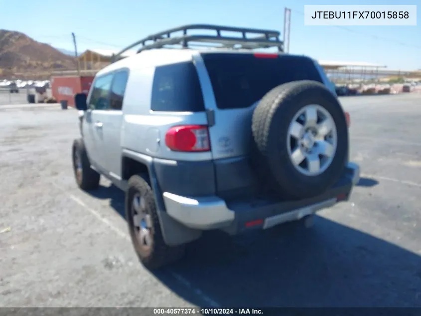 2007 Toyota Fj Cruiser VIN: JTEBU11FX70015858 Lot: 40577374