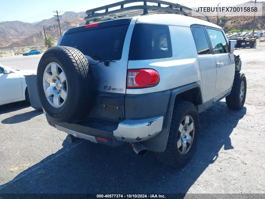 2007 Toyota Fj Cruiser VIN: JTEBU11FX70015858 Lot: 40577374