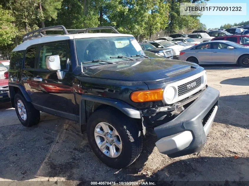 2007 Toyota Fj Cruiser VIN: JTEBU11F770091232 Lot: 40578475