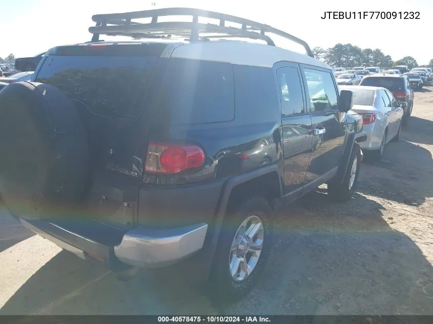 2007 Toyota Fj Cruiser VIN: JTEBU11F770091232 Lot: 40578475