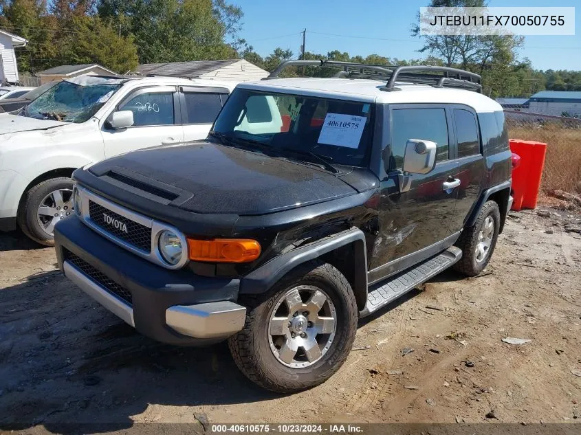 2007 Toyota Fj Cruiser VIN: JTEBU11FX70050755 Lot: 40610575