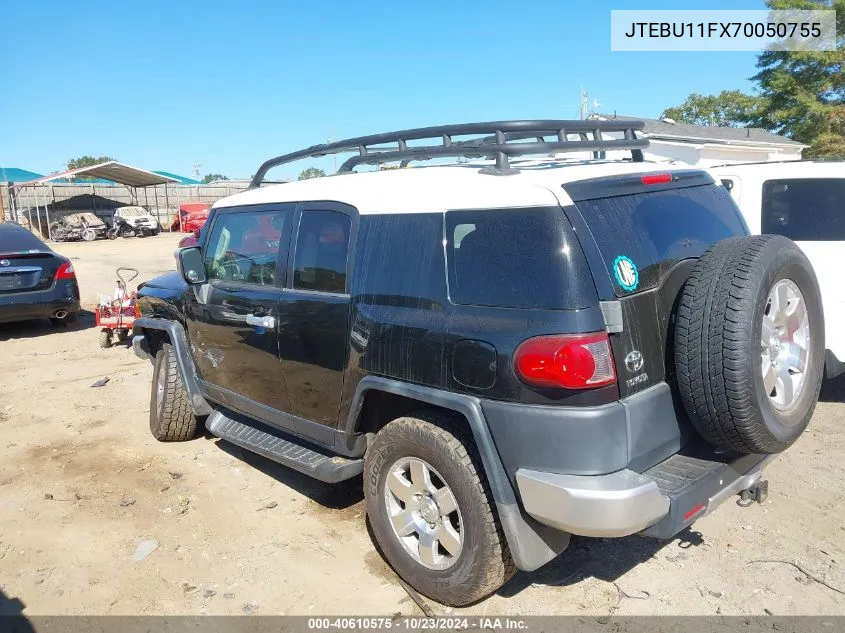 2007 Toyota Fj Cruiser VIN: JTEBU11FX70050755 Lot: 40610575