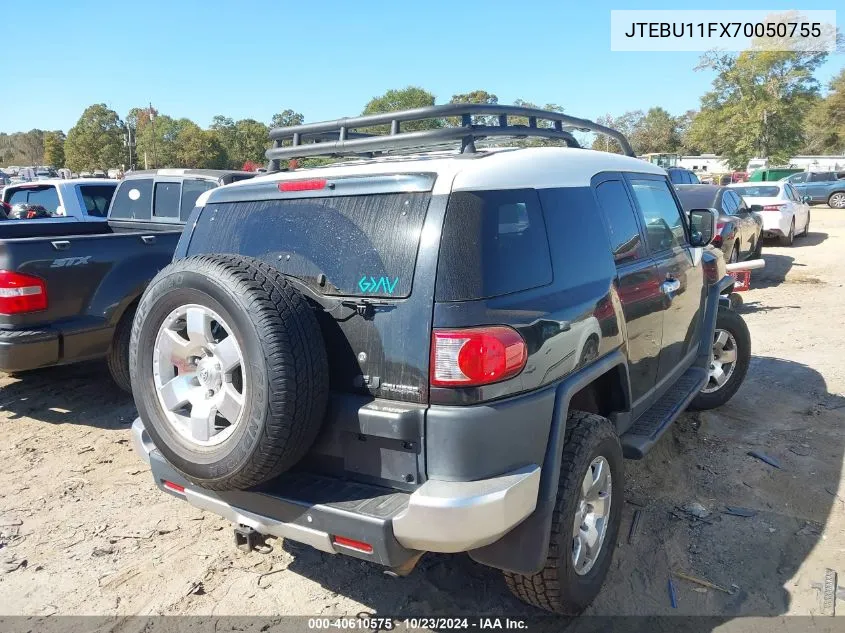 2007 Toyota Fj Cruiser VIN: JTEBU11FX70050755 Lot: 40610575