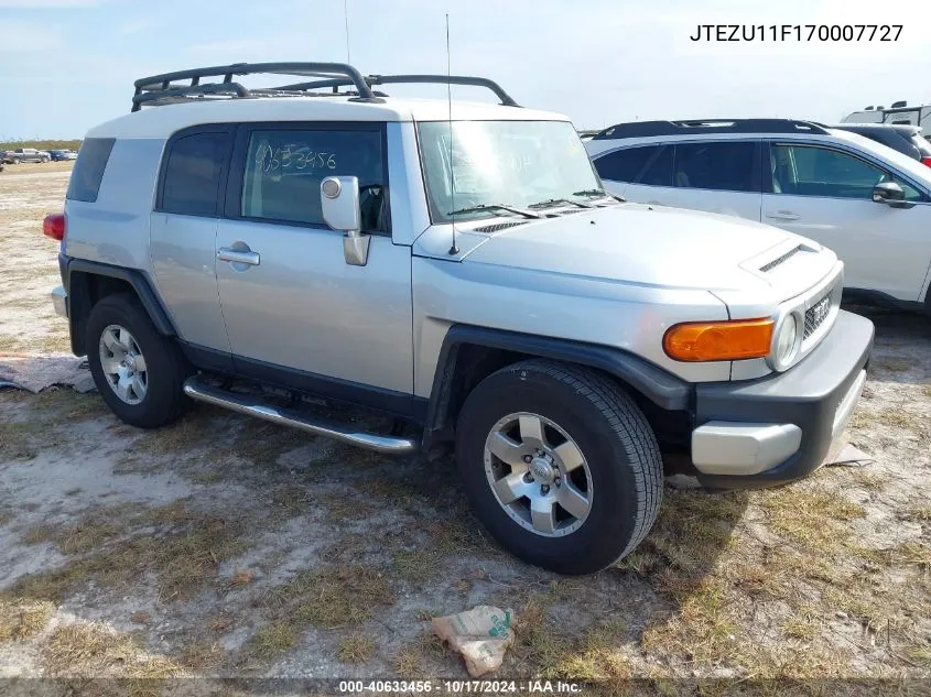 2007 Toyota Fj Cruiser VIN: JTEZU11F170007727 Lot: 40633456