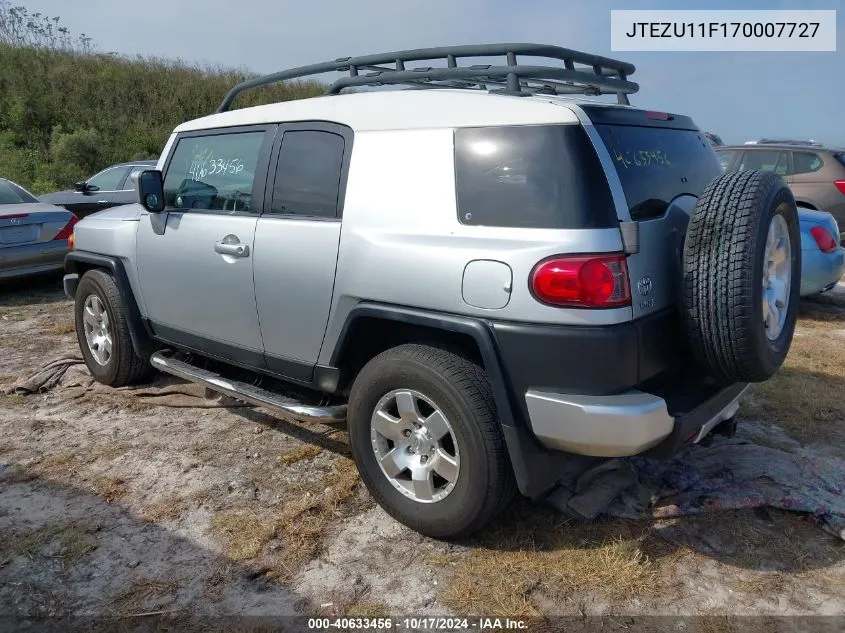 2007 Toyota Fj Cruiser VIN: JTEZU11F170007727 Lot: 40633456