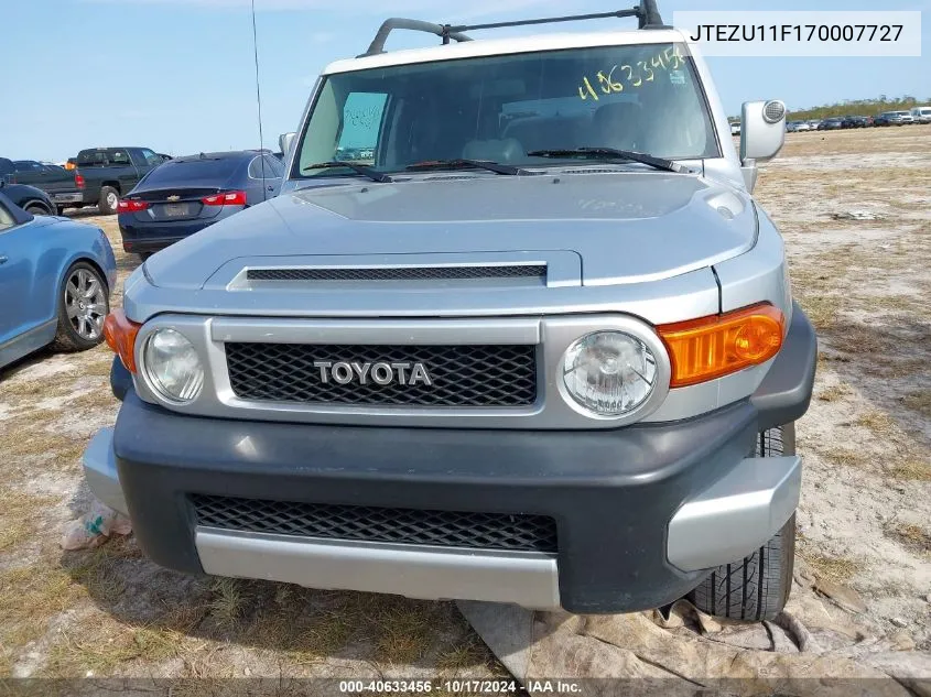 2007 Toyota Fj Cruiser VIN: JTEZU11F170007727 Lot: 40633456