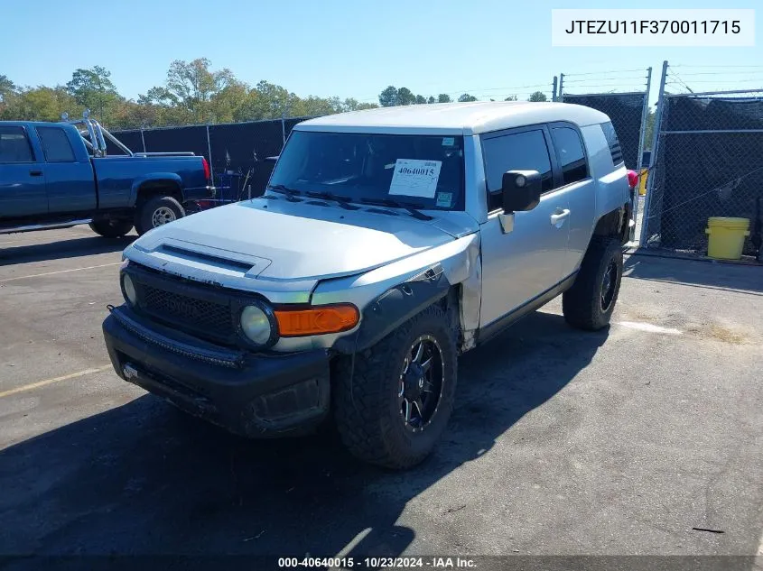 2007 Toyota Fj Cruiser VIN: JTEZU11F370011715 Lot: 40640015