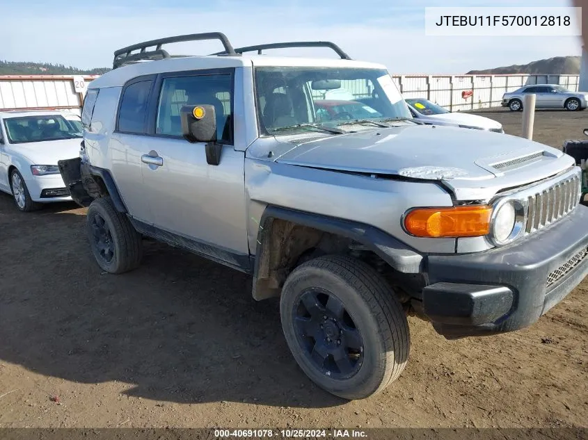 2007 Toyota Fj Cruiser VIN: JTEBU11F570012818 Lot: 40691078