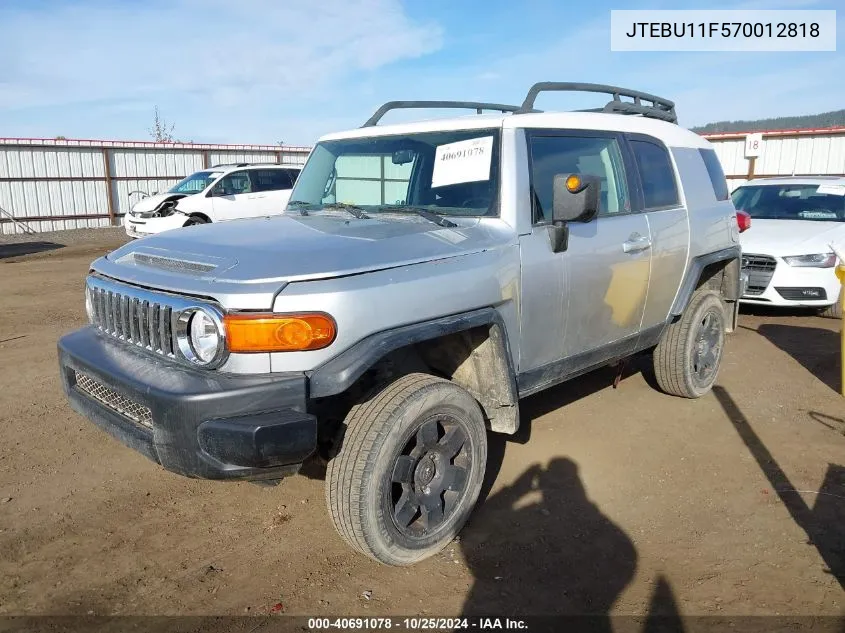 2007 Toyota Fj Cruiser VIN: JTEBU11F570012818 Lot: 40691078