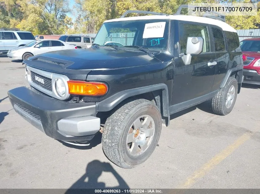 2007 Toyota Fj Cruiser VIN: JTEBU11F170076709 Lot: 40699263