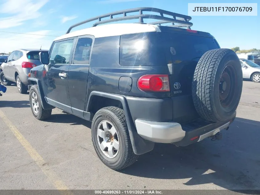 2007 Toyota Fj Cruiser VIN: JTEBU11F170076709 Lot: 40699263