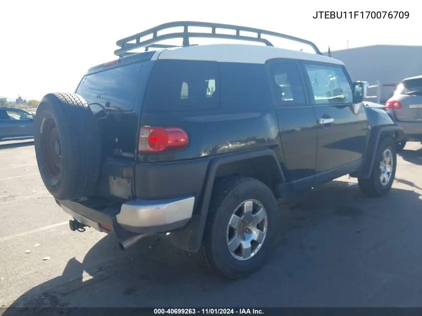 2007 Toyota Fj Cruiser VIN: JTEBU11F170076709 Lot: 40699263