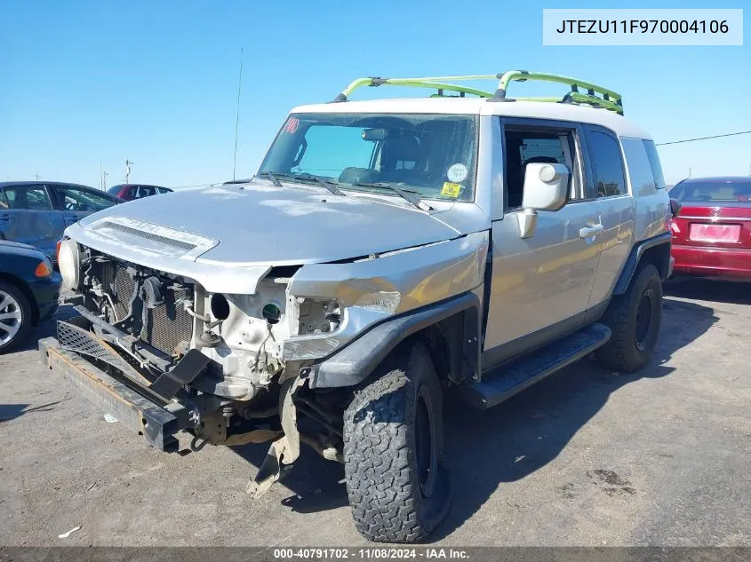 2007 Toyota Fj Cruiser VIN: JTEZU11F970004106 Lot: 40791702