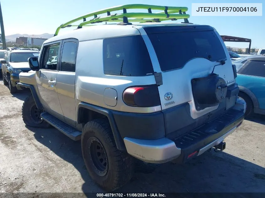 2007 Toyota Fj Cruiser VIN: JTEZU11F970004106 Lot: 40791702