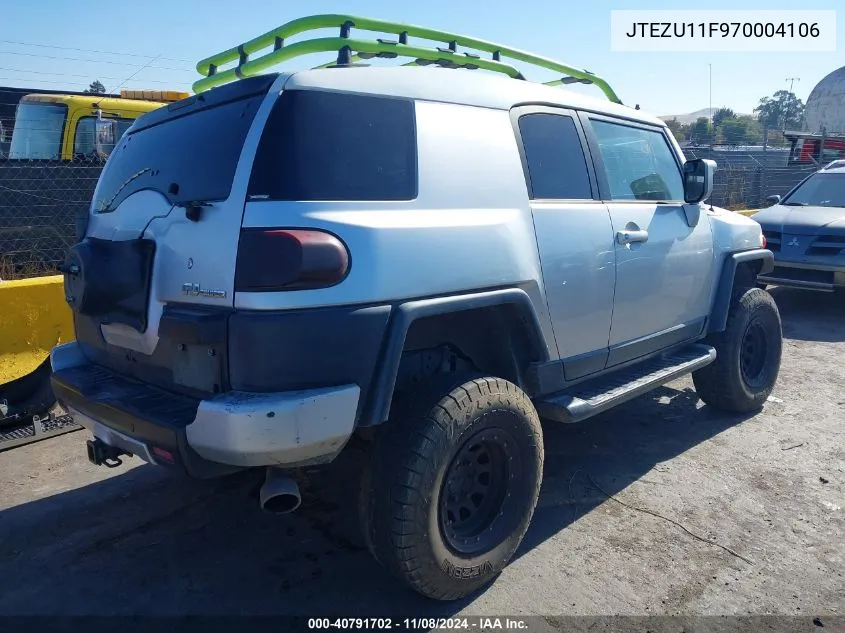 2007 Toyota Fj Cruiser VIN: JTEZU11F970004106 Lot: 40791702