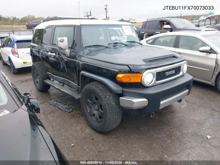 2007 Toyota Fj Cruiser VIN: JTEBU11FX70073033 Lot: 40809010