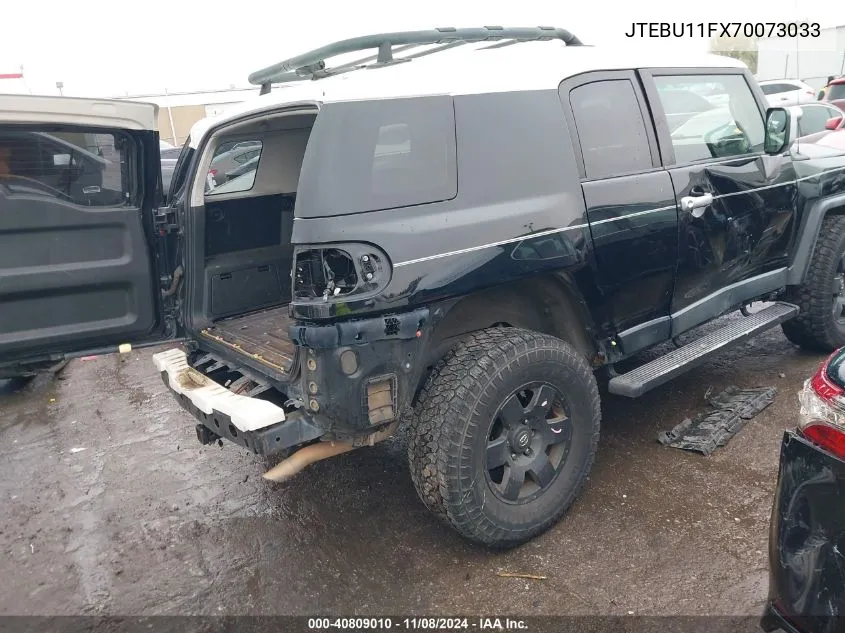 2007 Toyota Fj Cruiser VIN: JTEBU11FX70073033 Lot: 40809010