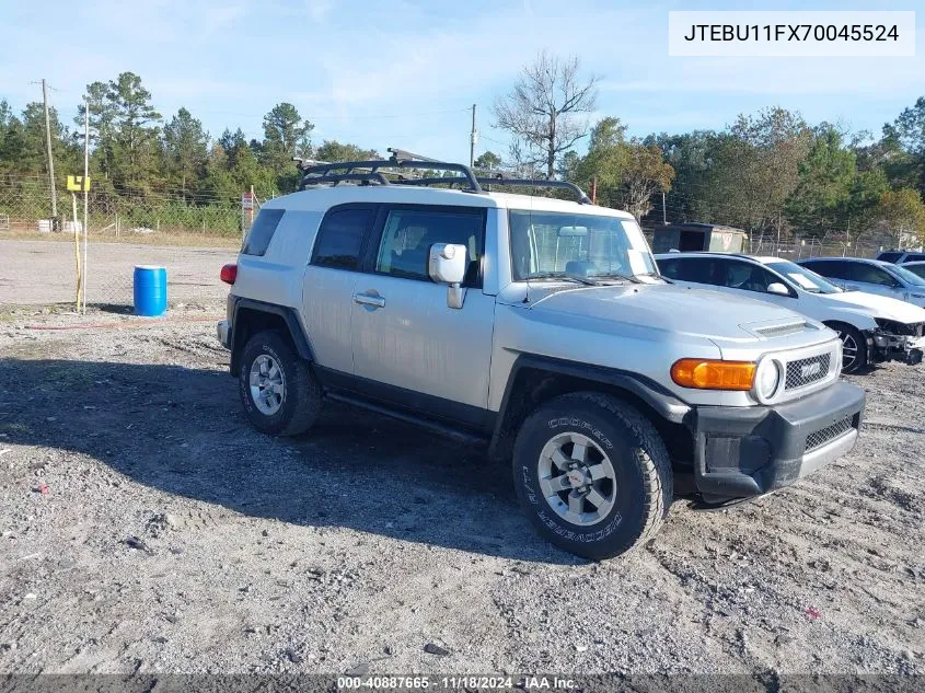 2007 Toyota Fj Cruiser VIN: JTEBU11FX70045524 Lot: 40887665