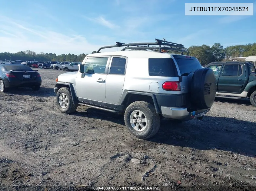 2007 Toyota Fj Cruiser VIN: JTEBU11FX70045524 Lot: 40887665