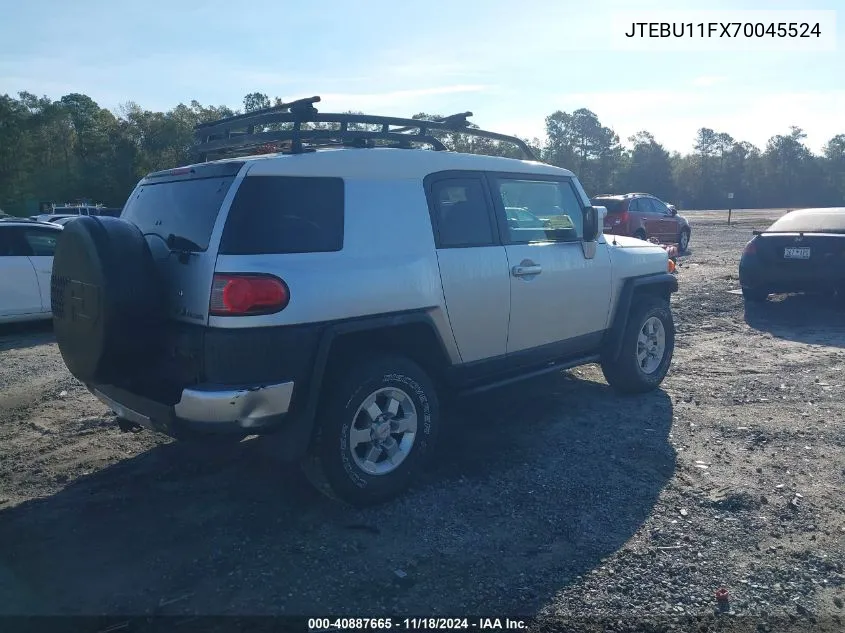 2007 Toyota Fj Cruiser VIN: JTEBU11FX70045524 Lot: 40887665