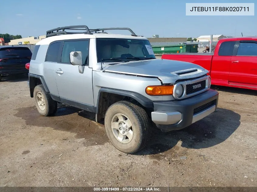 2008 Toyota Fj Cruiser VIN: JTEBU11F88K020711 Lot: 39919499