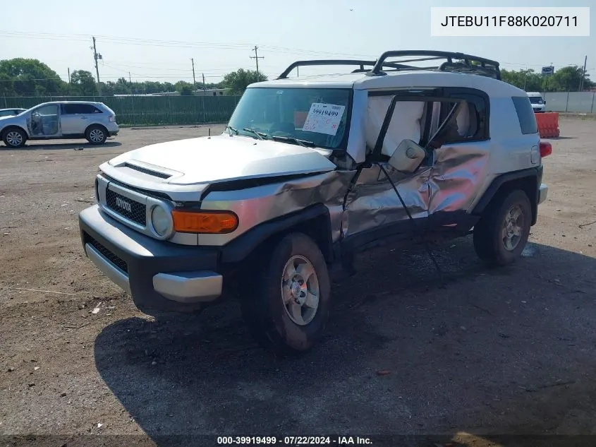 2008 Toyota Fj Cruiser VIN: JTEBU11F88K020711 Lot: 39919499