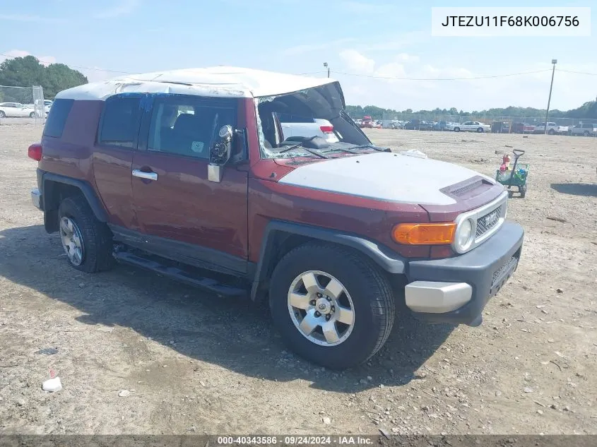 2008 Toyota Fj Cruiser VIN: JTEZU11F68K006756 Lot: 40343586