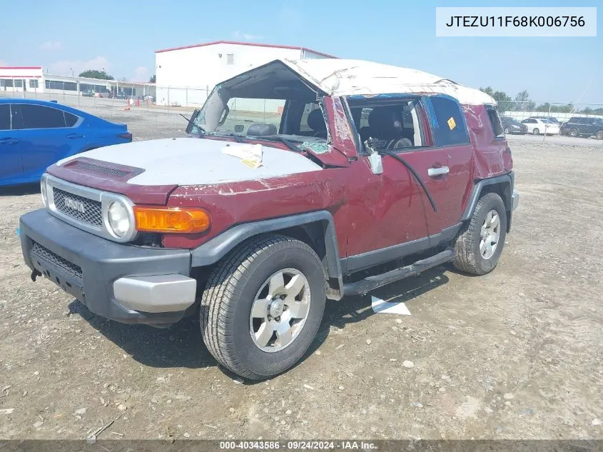 2008 Toyota Fj Cruiser VIN: JTEZU11F68K006756 Lot: 40343586