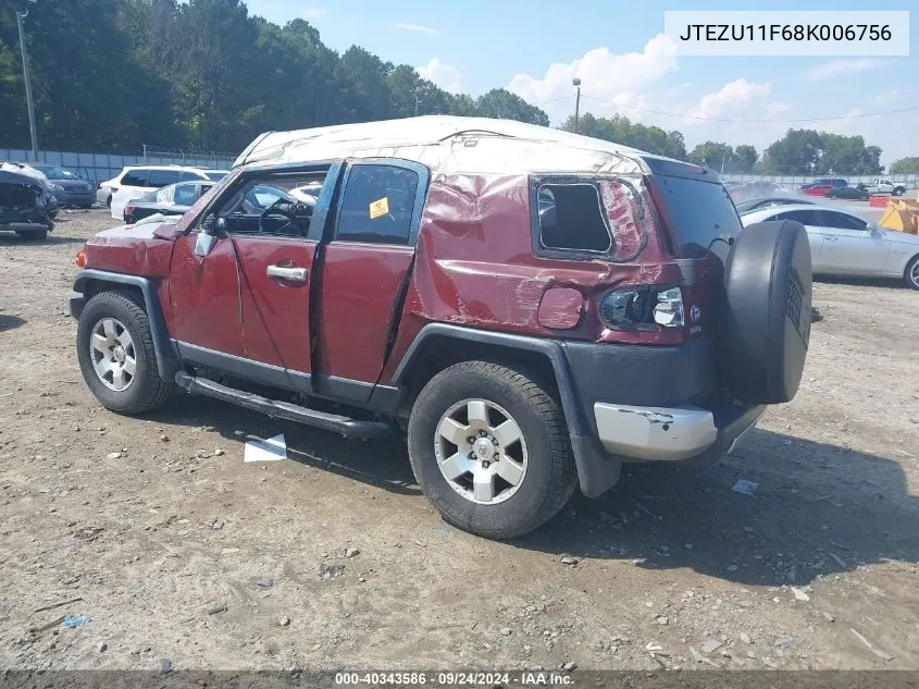 2008 Toyota Fj Cruiser VIN: JTEZU11F68K006756 Lot: 40343586