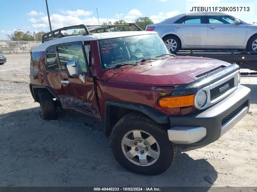 2008 Toyota Fj Cruiser VIN: JTEBU11F28K051713 Lot: 40440233