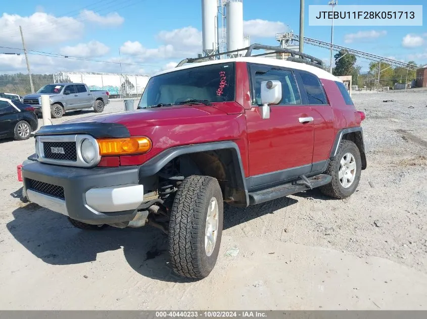 2008 Toyota Fj Cruiser VIN: JTEBU11F28K051713 Lot: 40440233