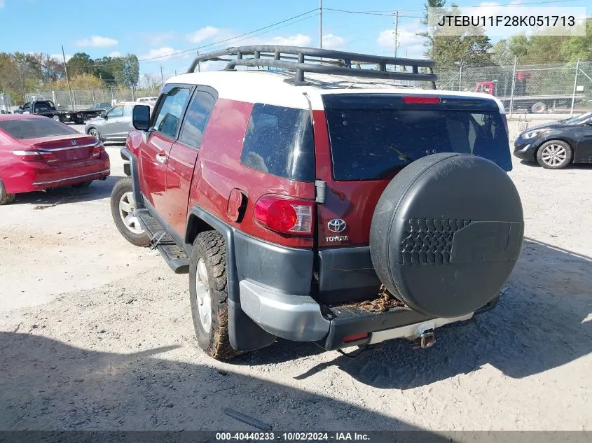 2008 Toyota Fj Cruiser VIN: JTEBU11F28K051713 Lot: 40440233