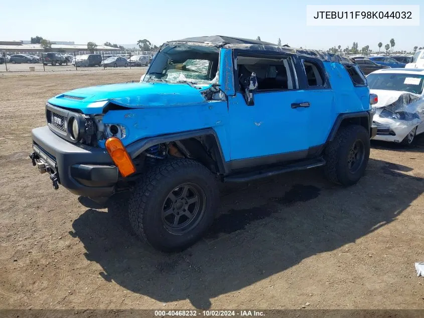 2008 Toyota Fj Cruiser VIN: JTEBU11F98K044032 Lot: 40468232