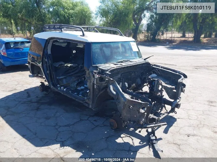 2008 Toyota Fj Cruiser VIN: JTEBU11F58K010119 Lot: 40496718