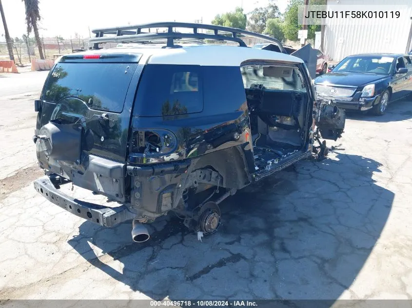 2008 Toyota Fj Cruiser VIN: JTEBU11F58K010119 Lot: 40496718