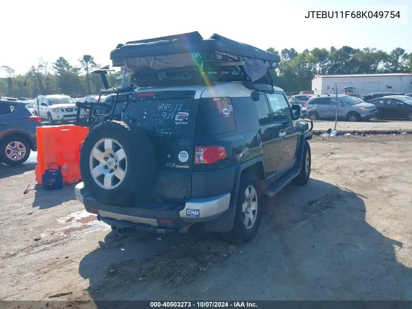 2008 Toyota Fj Cruiser VIN: JTEBU11F68K049754 Lot: 40503273