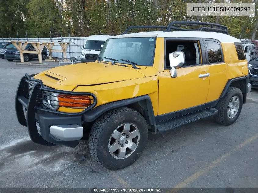 2008 Toyota Fj Cruiser VIN: JTEBU11F58K009293 Lot: 40511199