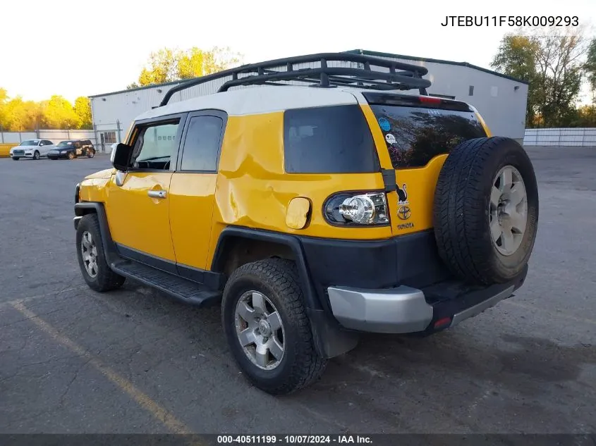 2008 Toyota Fj Cruiser VIN: JTEBU11F58K009293 Lot: 40511199