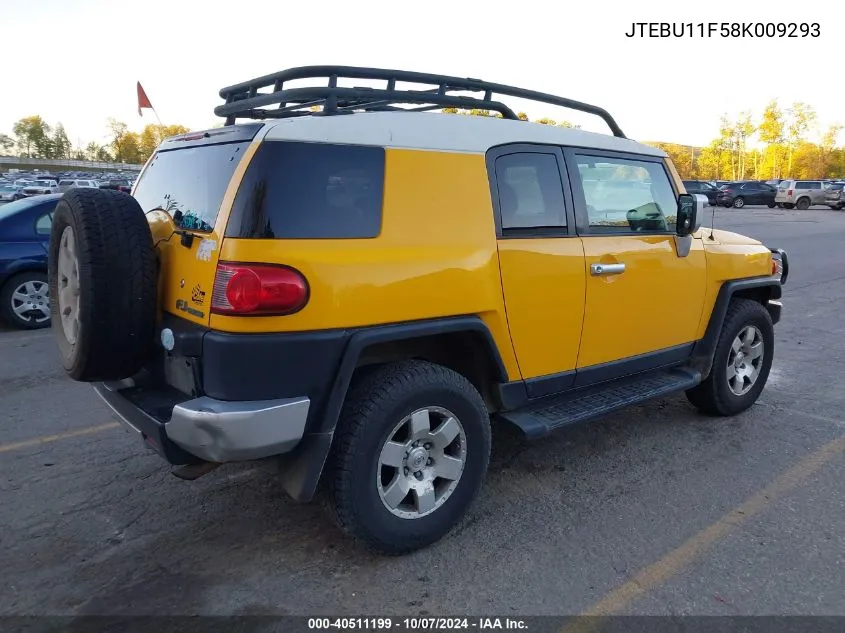 2008 Toyota Fj Cruiser VIN: JTEBU11F58K009293 Lot: 40511199